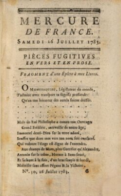 Mercure de France Samstag 26. Juli 1783