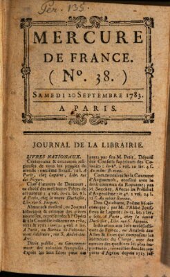 Mercure de France Samstag 20. September 1783