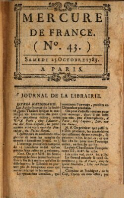 Mercure de France Samstag 25. Oktober 1783