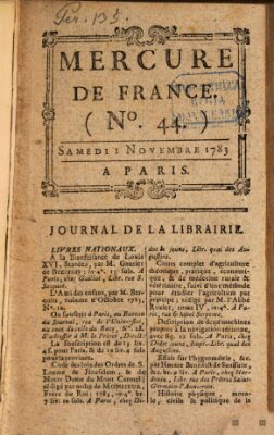 Mercure de France Samstag 1. November 1783