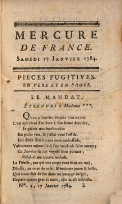 Mercure de France Samstag 17. Januar 1784