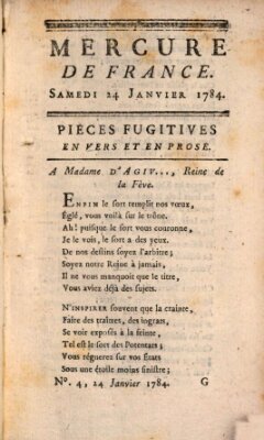 Mercure de France Samstag 24. Januar 1784