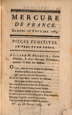 Mercure de France Samstag 28. Februar 1784