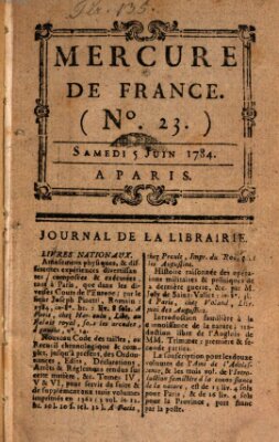 Mercure de France Samstag 5. Juni 1784