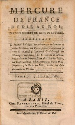 Mercure de France Samstag 5. Juni 1784