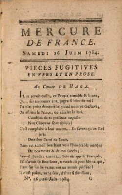 Mercure de France Samstag 26. Juni 1784