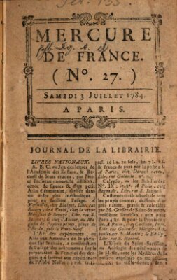 Mercure de France Samstag 3. Juli 1784