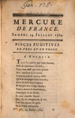 Mercure de France Samstag 24. Juli 1784