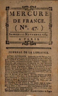 Mercure de France Samstag 20. November 1784