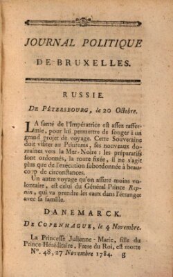 Mercure de France Samstag 27. November 1784