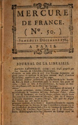 Mercure de France Samstag 11. Dezember 1784