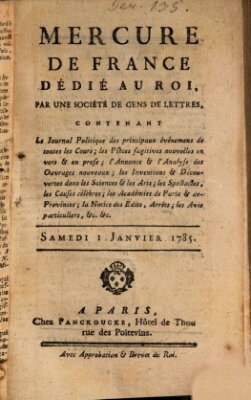 Mercure de France Samstag 1. Januar 1785