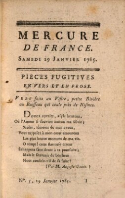 Mercure de France Samstag 29. Januar 1785