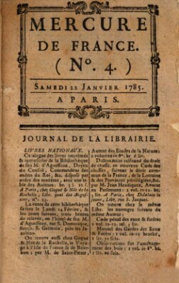 Mercure de France Samstag 22. Januar 1785