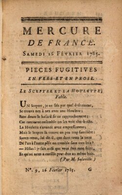 Mercure de France Samstag 26. Februar 1785