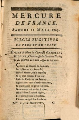 Mercure de France Samstag 12. März 1785