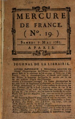 Mercure de France Samstag 7. Mai 1785