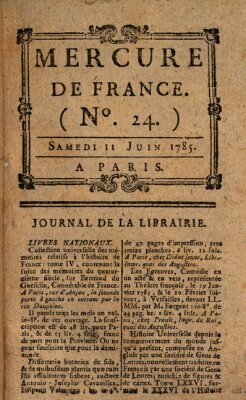 Mercure de France Samstag 11. Juni 1785