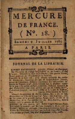 Mercure de France Samstag 9. Juli 1785