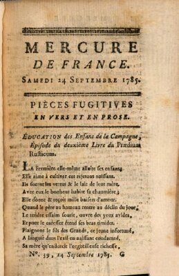 Mercure de France Samstag 24. September 1785