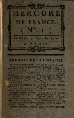 Mercure de France Samstag 7. Januar 1786