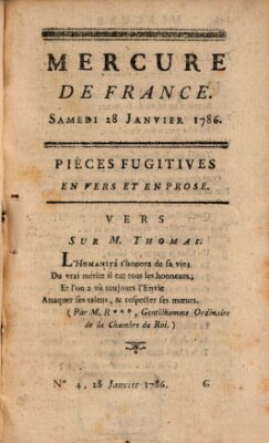 Mercure de France Samstag 28. Januar 1786