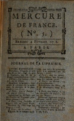 Mercure de France Samstag 4. Februar 1786