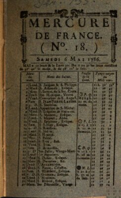 Mercure de France Samstag 6. Mai 1786