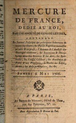 Mercure de France Samstag 6. Mai 1786