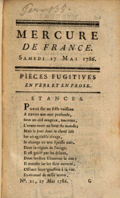 Mercure de France Samstag 27. Mai 1786