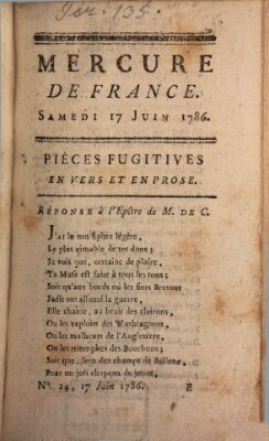 Mercure de France Samstag 17. Juni 1786