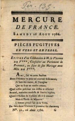 Mercure de France Samstag 26. August 1786