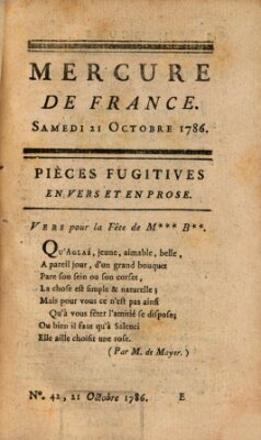 Mercure de France Samstag 21. Oktober 1786