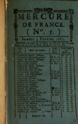 Mercure de France Samstag 3. Februar 1787