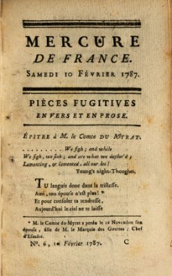 Mercure de France Samstag 10. Februar 1787