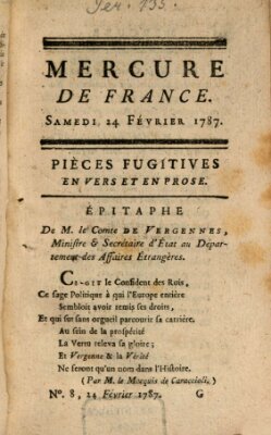 Mercure de France Samstag 24. Februar 1787