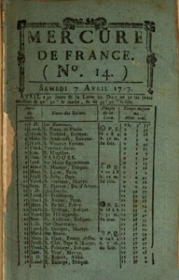 Mercure de France Samstag 7. April 1787