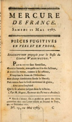 Mercure de France Samstag 12. Mai 1787