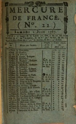 Mercure de France Samstag 2. Juni 1787