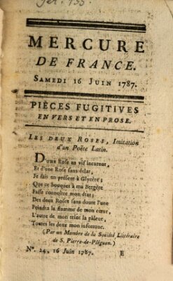 Mercure de France Samstag 16. Juni 1787