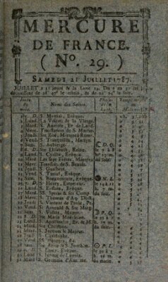 Mercure de France Samstag 21. Juli 1787