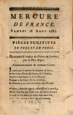 Mercure de France Samstag 18. August 1787