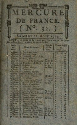 Mercure de France Samstag 11. August 1787