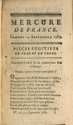 Mercure de France Samstag 15. September 1787