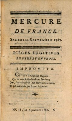 Mercure de France Samstag 22. September 1787