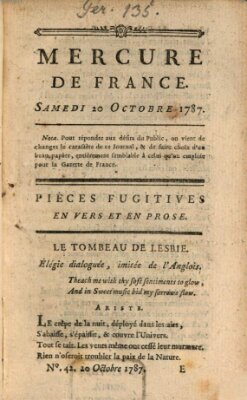 Mercure de France Samstag 20. Oktober 1787