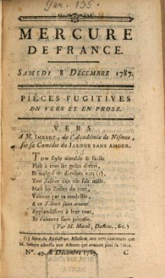 Mercure de France Samstag 8. Dezember 1787