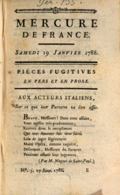 Mercure de France Samstag 19. Januar 1788