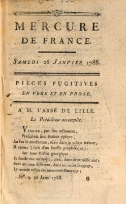 Mercure de France Samstag 26. Januar 1788