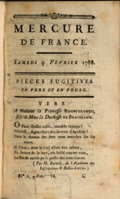 Mercure de France Samstag 9. Februar 1788